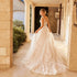 Elegant Wedding Dress For Women V-Neck Cap Sleeve Lace Appliques Custom Made